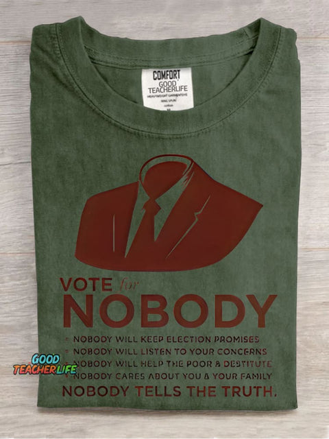 Vote for Nobody Decorative Pattern T-shirt