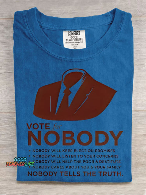 Vote for Nobody Decorative Pattern T-shirt