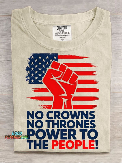 Power To The People Decorative Pattern T-shirt