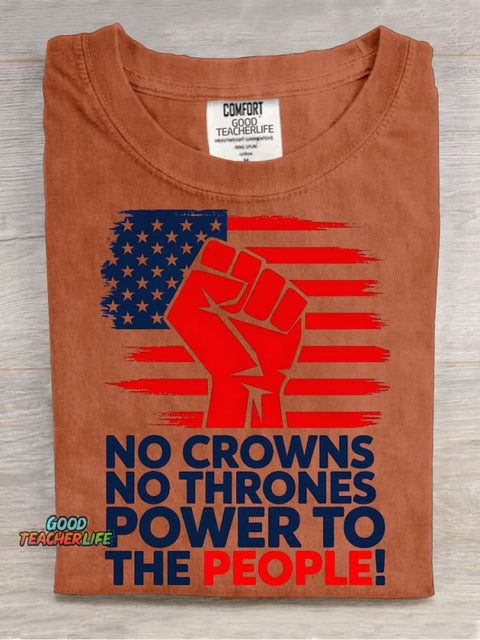 Power To The People Decorative Pattern T-shirt