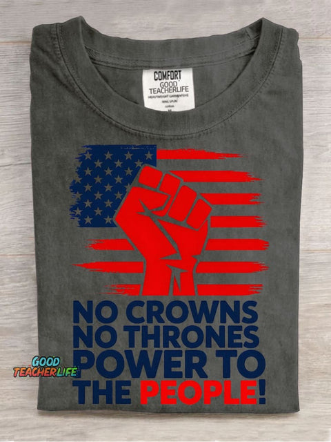 Power To The People Decorative Pattern T-shirt