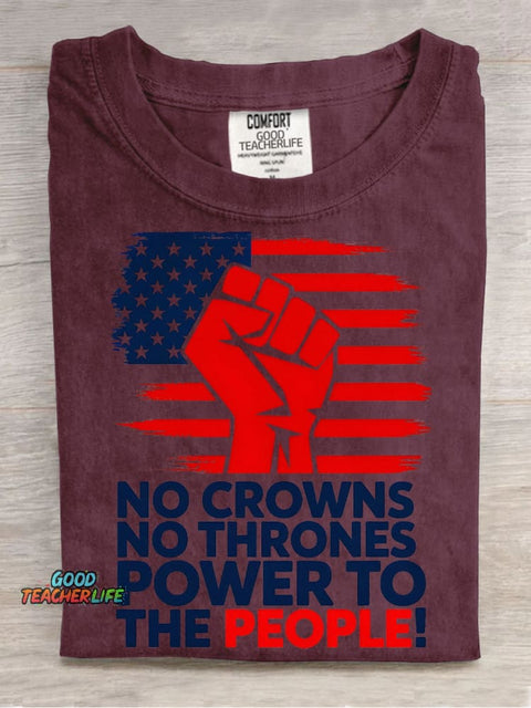 Power To The People Decorative Pattern T-shirt