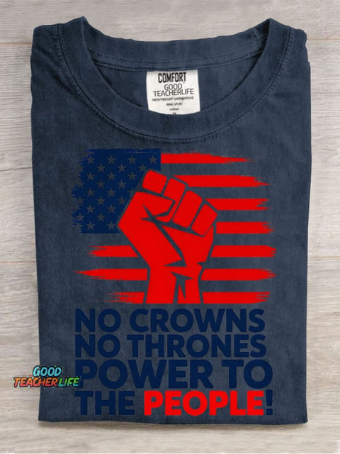 Power To The People Decorative Pattern T-shirt