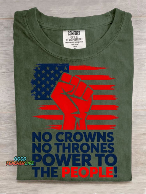 Power To The People Decorative Pattern T-shirt
