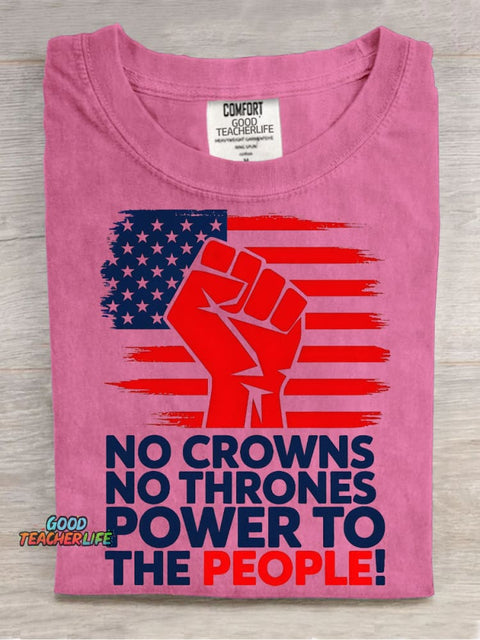 Power To The People Decorative Pattern T-shirt