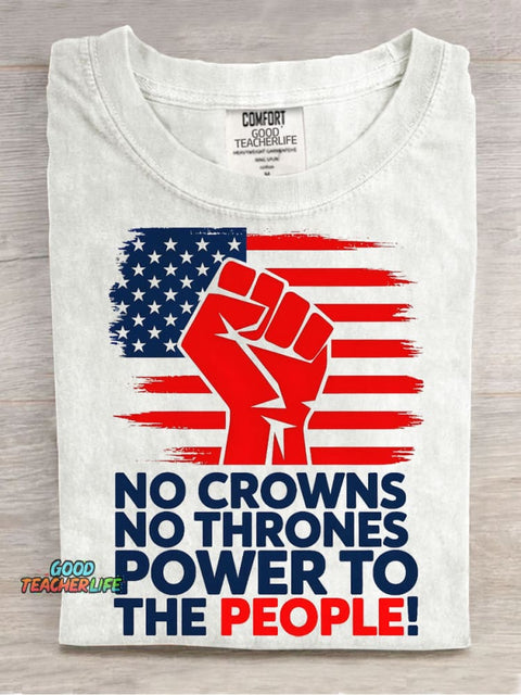 Power To The People Decorative Pattern T-shirt