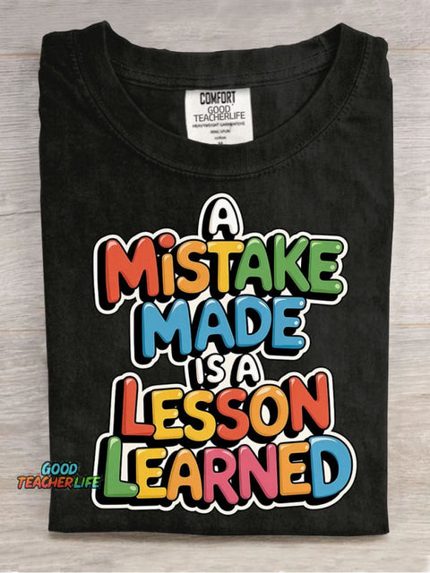 Mistake and Learned Decorative Pattern T-shirt