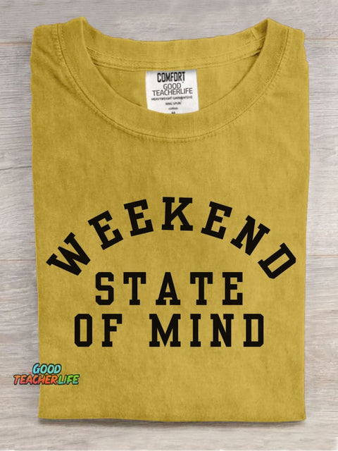 Weekend State of Mind Decorative Pattern T-shirt