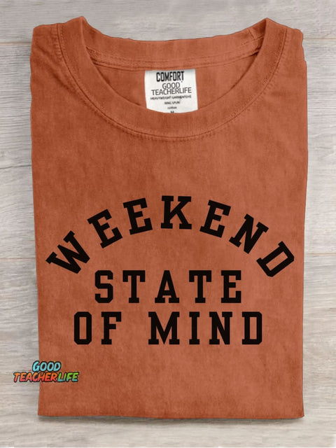 Weekend State of Mind Decorative Pattern T-shirt