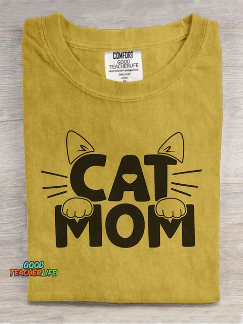 Cat Mom Decorative Pattern T-shirt
