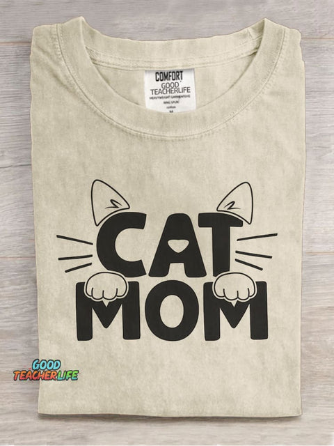 Cat Mom Decorative Pattern T-shirt