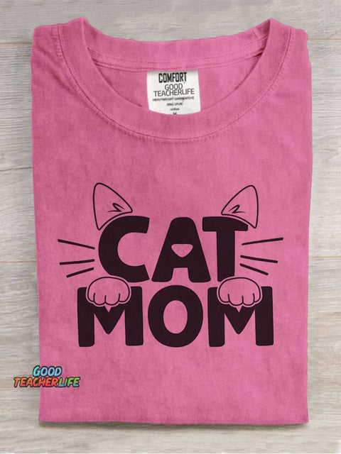 Cat Mom Decorative Pattern T-shirt