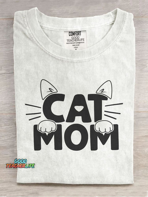 Cat Mom Decorative Pattern T-shirt