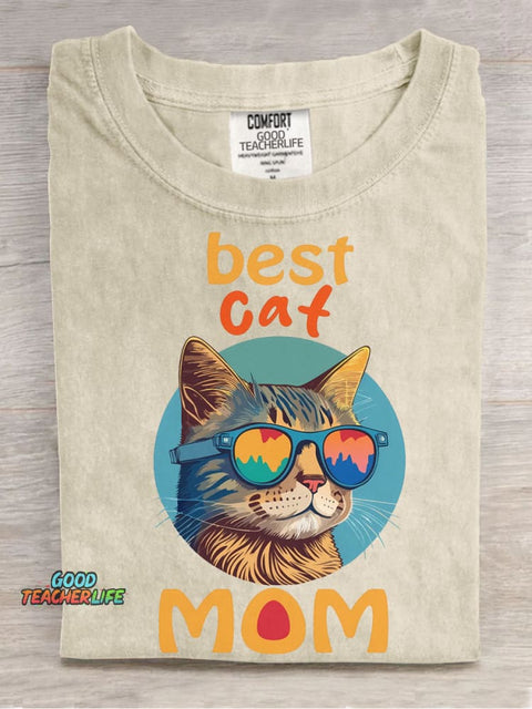 Best Cat Mom Decorative Pattern T-shirt