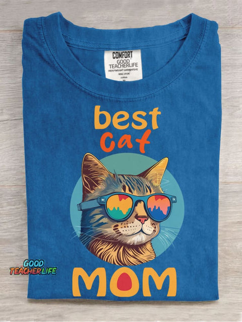 Best Cat Mom Decorative Pattern T-shirt