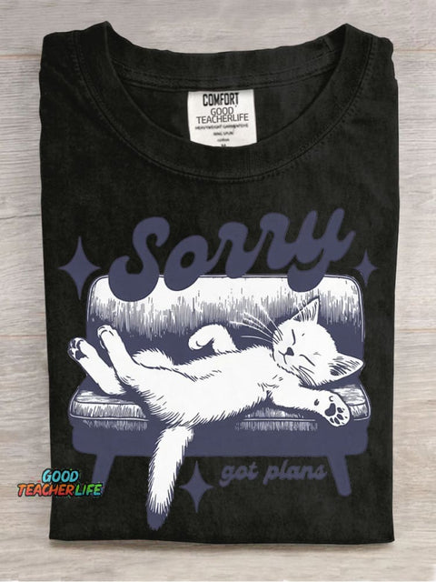 Kitten Has A Plan for Decorative Pattern T-shirt