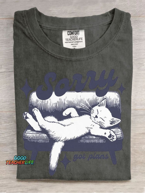 Kitten Has A Plan for Decorative Pattern T-shirt