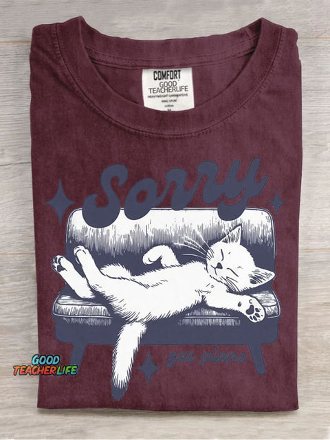 Kitten Has A Plan for Decorative Pattern T-shirt