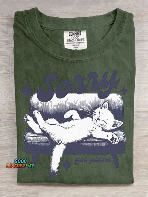 Kitten Has A Plan for Decorative Pattern T-shirt