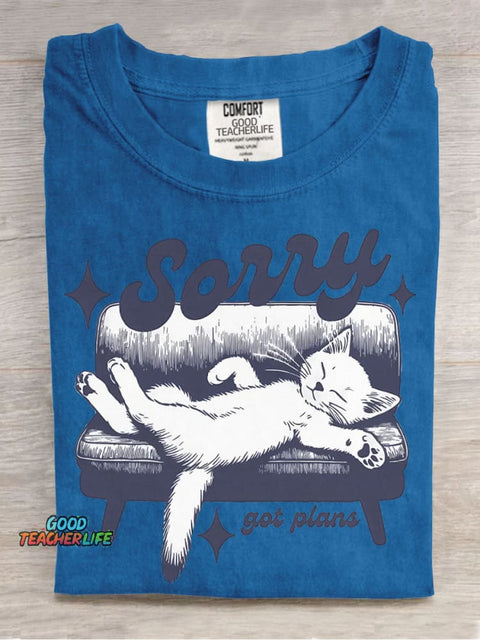 Kitten Has A Plan for Decorative Pattern T-shirt