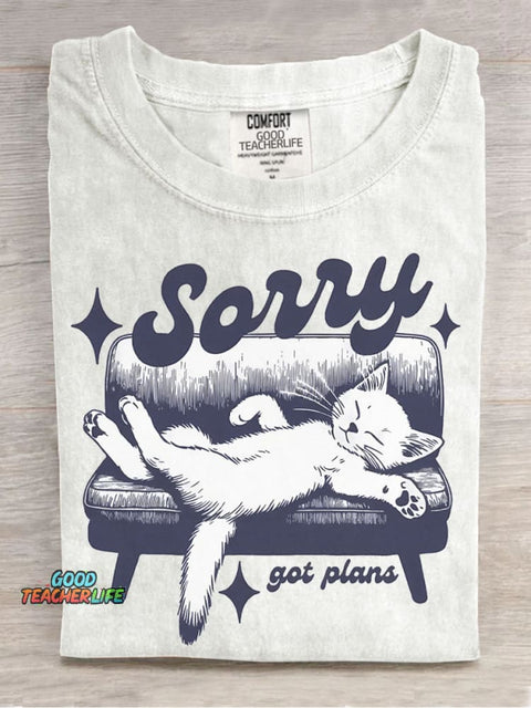 Kitten Has A Plan for Decorative Pattern T-shirt