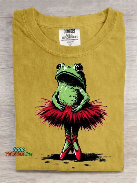 Ballet Frog Decorative Pattern T-shirt