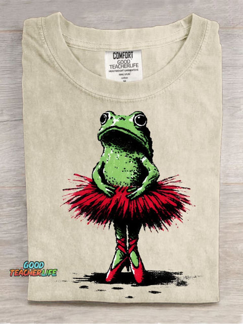 Ballet Frog Decorative Pattern T-shirt