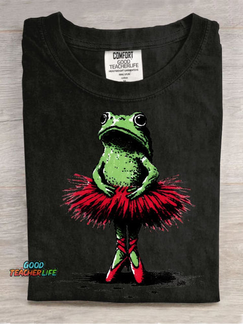 Ballet Frog Decorative Pattern T-shirt