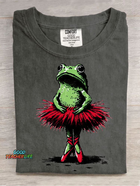 Ballet Frog Decorative Pattern T-shirt