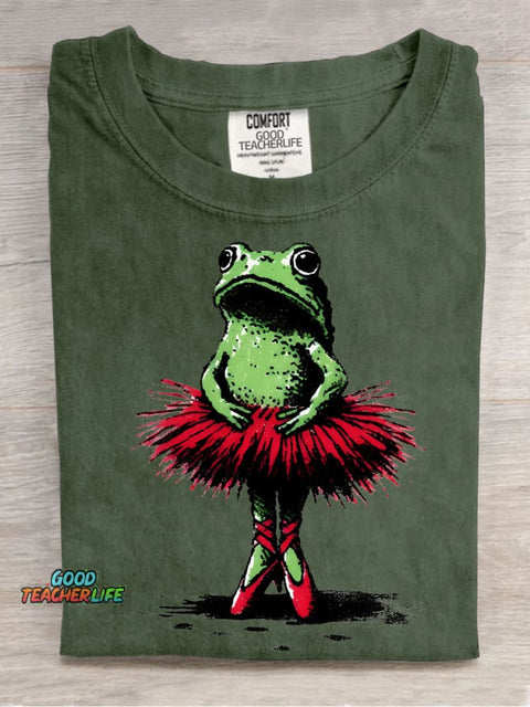 Ballet Frog Decorative Pattern T-shirt