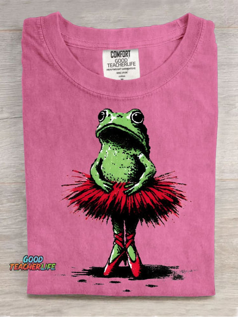 Ballet Frog Decorative Pattern T-shirt