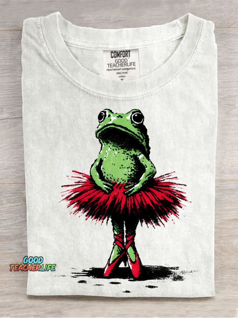 Ballet Frog Decorative Pattern T-shirt