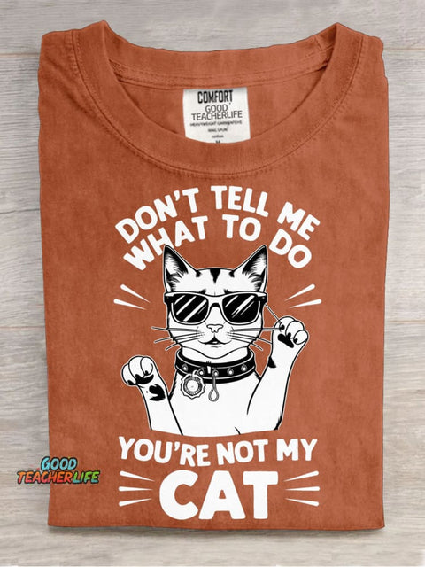 You're Not My Cat Decorative Pattern T-shirt