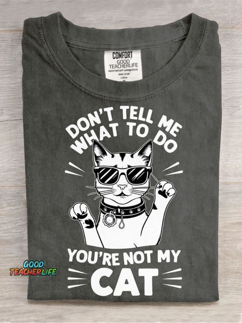 You're Not My Cat Decorative Pattern T-shirt