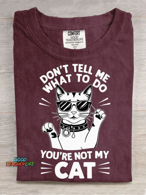 You're Not My Cat Decorative Pattern T-shirt
