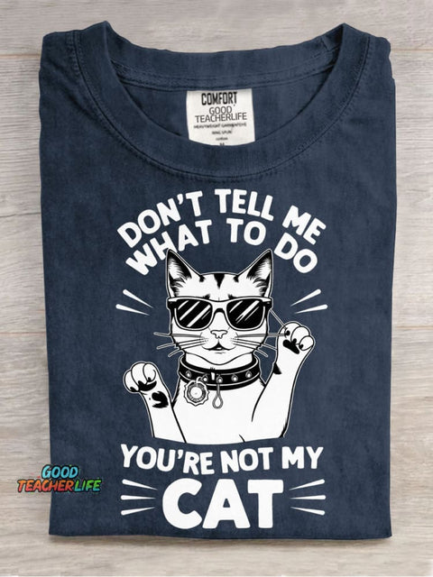 You're Not My Cat Decorative Pattern T-shirt