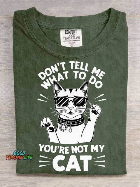 You're Not My Cat Decorative Pattern T-shirt