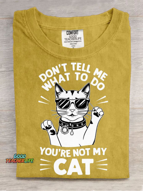 You're Not My Cat Decorative Pattern T-shirt
