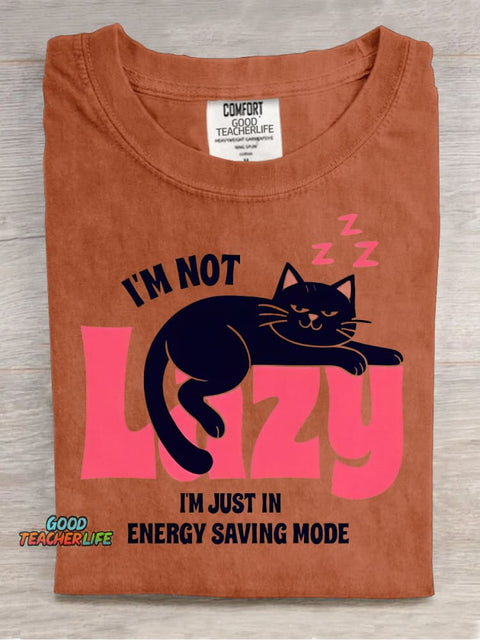 I'm Not Lazy Decorative Pattern T-shirt