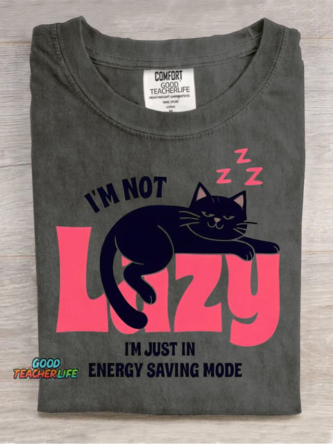 I'm Not Lazy Decorative Pattern T-shirt