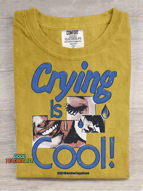Crying Is Cool Decorative Pattern T-shirt