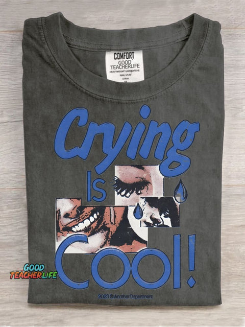 Crying Is Cool Decorative Pattern T-shirt
