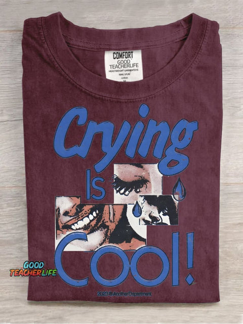 Crying Is Cool Decorative Pattern T-shirt