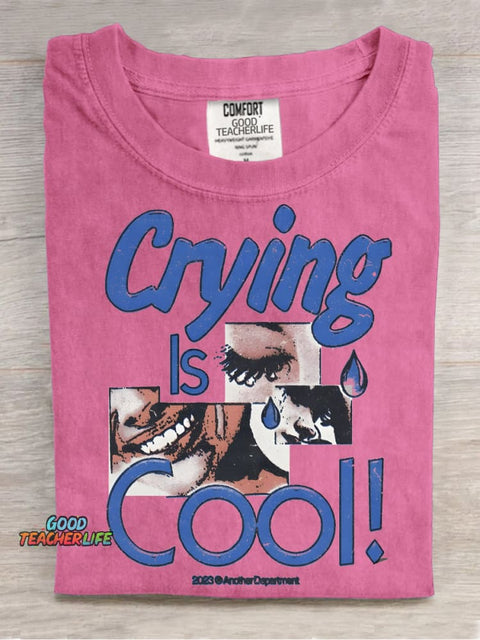 Crying Is Cool Decorative Pattern T-shirt