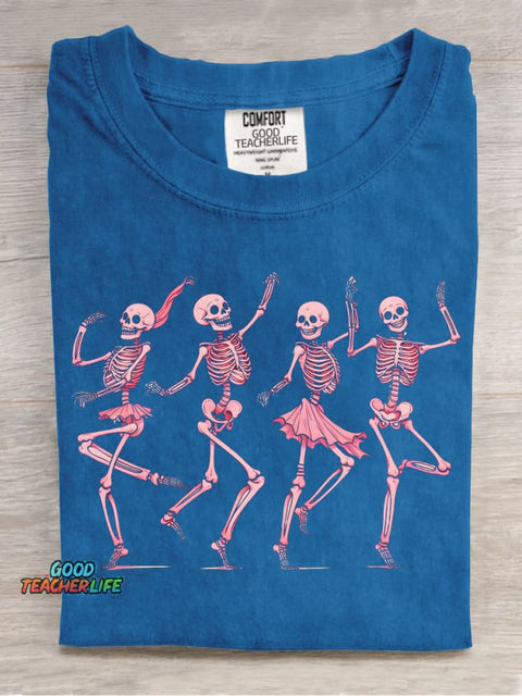 Happy Dancing Skull Decorative Pattern T-shirt