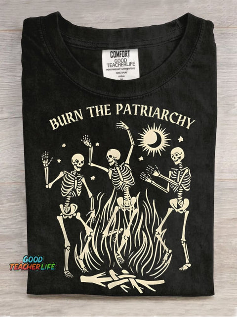 Burn The Patriarchy Decoration Pattern T-shirt