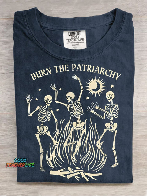 Burn The Patriarchy Decoration Pattern T-shirt
