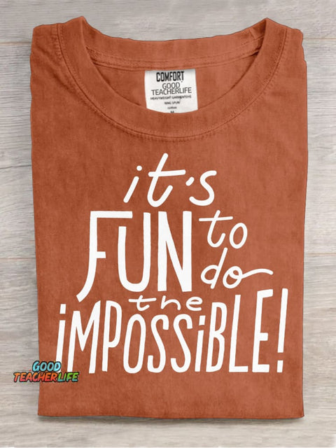 It's Fun To Do The Impossible Decorative Pattern T-shirt