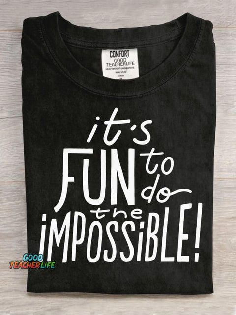 It's Fun To Do The Impossible Decorative Pattern T-shirt