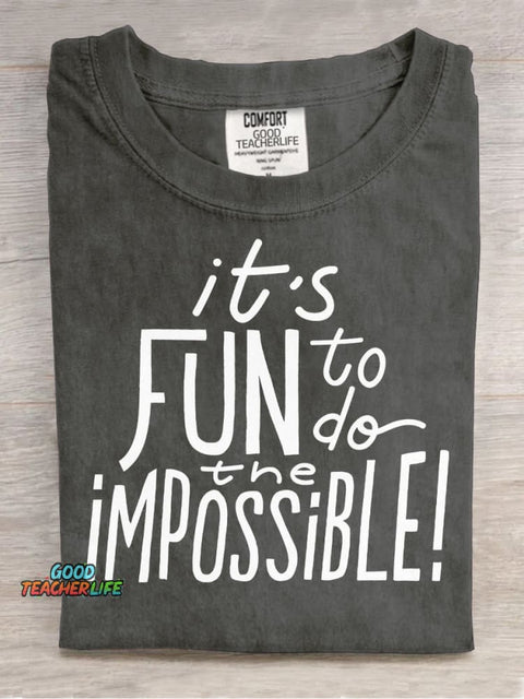 It's Fun To Do The Impossible Decorative Pattern T-shirt
